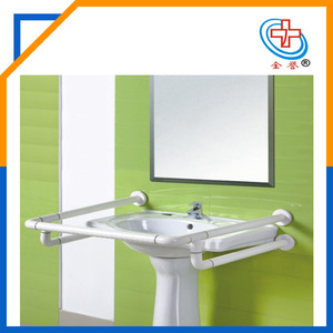 Barras de apoyo para lavabo, ABS blanco, montaje en pared, soporte de seguridad antideslizante para uso en lavabos de baño para personas mayores - Product Image 4