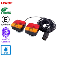 Kit de feux arrière magnétiques Emark pour remorque, 12V universel, 4 fonctions, prise 7 broches, étanche, 4000 Lm, feux arrière de camion