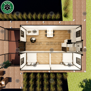 Mini-villa extensible préfabriquée en bois clair et élégant pour jardin privé et cabane de vacances à courte durée de séjour - Product Image 4