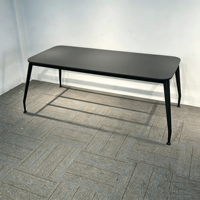 Table de salle à manger rectangulaire industrielle moderne en bois de noyer avec pieds en fer, meubles de cuisine et de restaurant, 6 places, durable