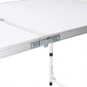 <b>Modern</b> <b>Folding</b> Rectangular Aluminum <b>Table</b> with Metal Legs for Outdoor <b>Dining</b> Hotel Courtyard - Product Image 4
