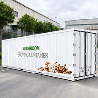Équipement d'expédition pour ferme de culture de champignons à grande échelle en conteneur, unité de culture de champignons hydroponique NFT automatique en PVC pour intérieur
