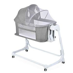 Premium Multifunctional Electric Baby Crib Portable Foldable Splicing Bed for Newborns 0-36 Months with Modern Design Metal - Product Image 1