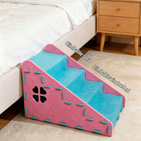 Escalier pliable multifonction pour animaux de compagnie, échelle d'escalade haut/bas, lit pour chat et chien, canapé, nid respirant en feutre, griffoir pour chat