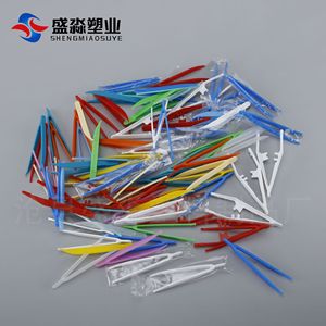 Pinzas de Plástico Sheng Miao de 1.2mm con Puntas Curvadas Desechables para Manualidades Infantiles - Product Image 1