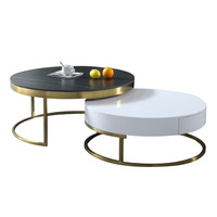 Ensemble de table basse rond en pierre cercles de marbre ou en marbre, design moderne, de luxe, nouveau design,