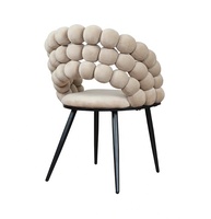 Chaise de salle à manger Yaweijia YWJ en velours, design nordique moderne, confortable, avec dossier demi-cercle, mobilier de maison