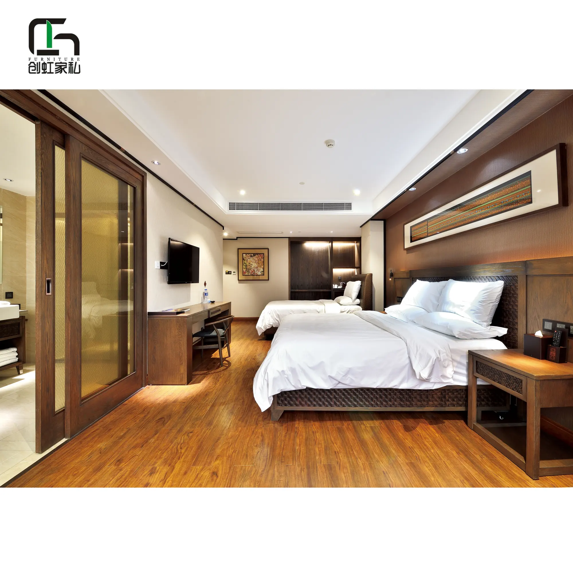 2024 moderno Hotel camera da letto mobili personalizzabili in legno Design per appartamenti e ville direttamente dalla fabbrica di marca