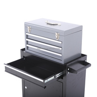 2 en 1 : Armoire à outils roulante compacte et boîte à outils portable pour mécanicien, en acier laminé à froid, personnalisable OEM/ODM, avec roues, pour garage