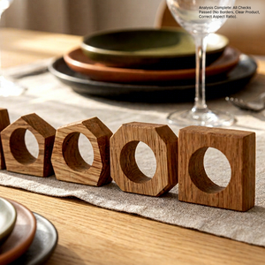 Anillos de Servilleta de Madera Vintage, Soportes Artísticos Inspirados en Anillos de Dedo, Decoración Elegante para Mesa, Juego de Porta Servilletas para Eventos - Product Image 1