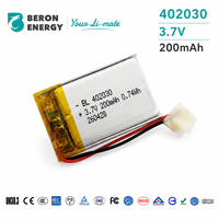 Batterie LiPo polymère au lithium 402030 3,7 V 200 mAh avec PCB personnalisé OEM ODM pour souris sans fil, clavier, vente en gros