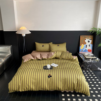 Parure de lit en coton longues fibres de qualité supérieure, imprimé réactif avec broderie animale mignonne, certifiée Oeko-Tex, pour chambre à coucher