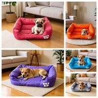 Coussin-caverne pour chien et chat, toutes saisons, résistant aux déchirures, aux griffures, à l'usure, imperméable, respirant, chaud, motif empreinte de patte