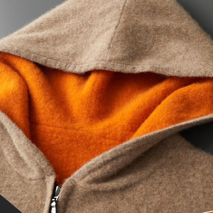 Sudadera con Capucha y Cremallera para Hombre, de Lana/Cachemira, Tejida, Informal, para Otoño e Invierno, Talla Grande, Manga Larga, Puede Usarse de Diferentes Formas - Product Image 4