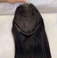 Perruque brésilienne 13x4 HD en dentelle transparente, cheveux humains vierges, noir naturel avec mèches, sans colle, pré-épilée, petite longueur pour femmes