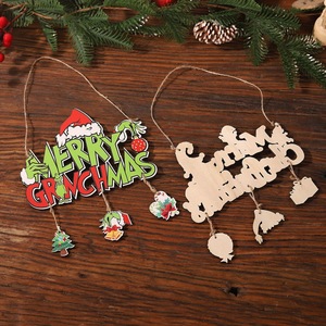 Nuevo letrero navideño transfronterizo de Feliz Navidad, adornos navideños, colgante de madera del Grinch, adorno de letras excentricas - Product Image 2