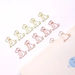 50pcs Metal Dog Shaped Wire Paper Clips Bookmark Clips For Office School Home Use