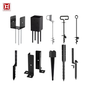 Support <span class=keywords><strong>de</strong></span> <span class=keywords><strong>fixation</strong></span> en métal robuste avec <span class=keywords><strong>poteau</strong></span> <span class=keywords><strong>de</strong></span> clôture en <span class=keywords><strong>bois</strong></span> thermolaqué, ancrage au sol, piquet <span class=keywords><strong>de</strong></span> <span class=keywords><strong>fixation</strong></span>, et support en U pour jardin - Product Image 4
