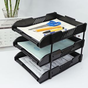 Organizador de Archivos de Plástico de 3 Niveles Foska, <span class=keywords><strong>Bandeja</strong></span> de Archivos de Escritorio de Buena Calidad, <span class=keywords><strong>Bandeja</strong></span> de <span class=keywords><strong>Documentos</strong></span> de Plástico - Product Image 5