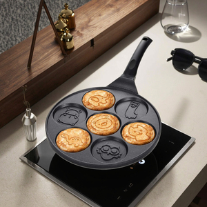 Tùy Chỉnh Phim Hoạt Hình Động Vật Mô Hình Không Dính Ăn Sáng Kim Loại Die-Cast Nhôm Bánh Pancake Waffle Bánh Crepe Tráng Miệng Fry Pan - Product Image 1