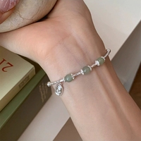 FY-SL331 S925 Bracelet en argent pur de style chinois pour femme Accessoire haut de gamme polyvalent pour Peace Joy Princess Cut Diamond Gift