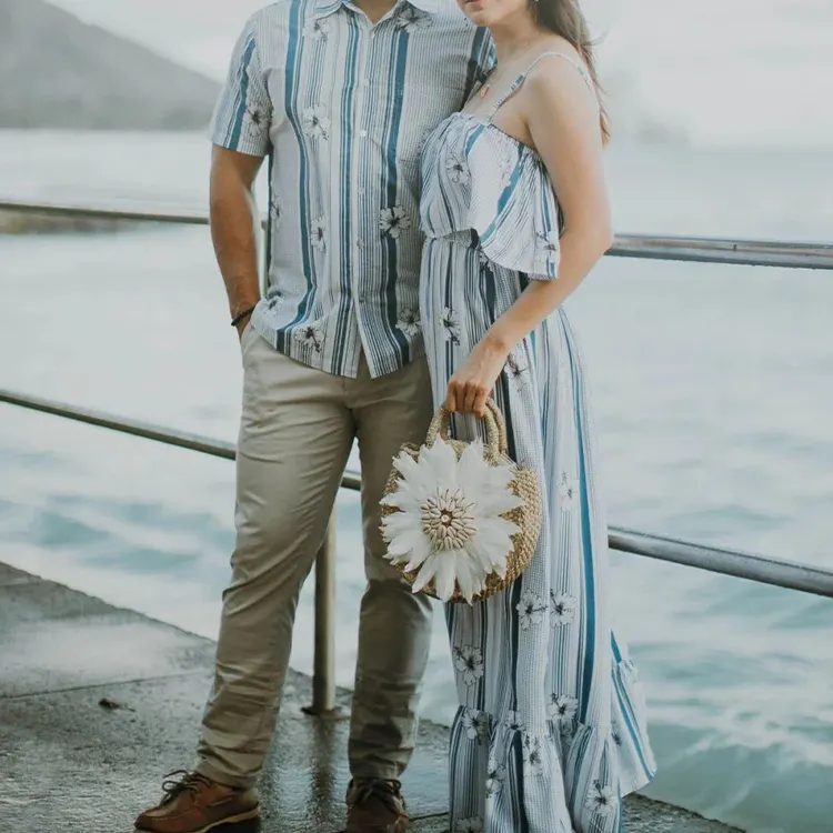 2024 Nova moda vestidos havaianos personalizados para mulheres adultas sem mangas