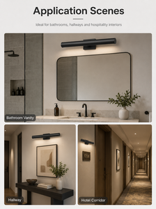 Applique <span class=keywords><strong>da</strong></span> Parete Decorativa Certificata ETL, Nero Opaco, Illuminazione Interna con Prese 120V, Telecomando Dimmerabile per Soggiorno - Product Image 3