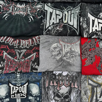 Camiseta Retro de los 90 con Letras de Hip Hop, TAPOUT MPS, Manga Corta, Corte Holgado, Mezcla de Algodón, Estampado en Caliente, Estilo Europeo/Americano para Hombre