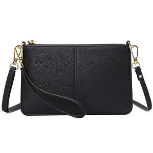 Vente en gros COWHERD YT-966 Pochette à main pour femme en <span class=keywords><strong>cuir</strong></span> véritable 100% avec dragonne, grande capacité, fermeture éclair longue, mini <span class=keywords><strong>porte</strong></span>-<span class=keywords><strong>monnaie</strong></span> - Product Image 2
