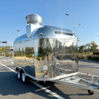 Camión de Comida Móvil para Venta Ambulante, Totalmente Equipado, Remolque Comercial de Comida Rápida para Café, Hot Dogs y Pizza