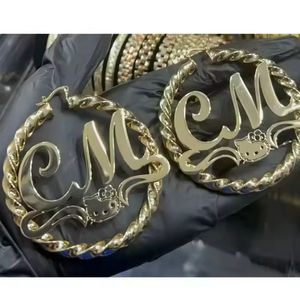 Dropshipping Custom 18K Gold Plated Stainless Steel Stud <b>Name</b> <b>Earrings</b> Jewelry Trendy Party for Women Gift - Product Image 2