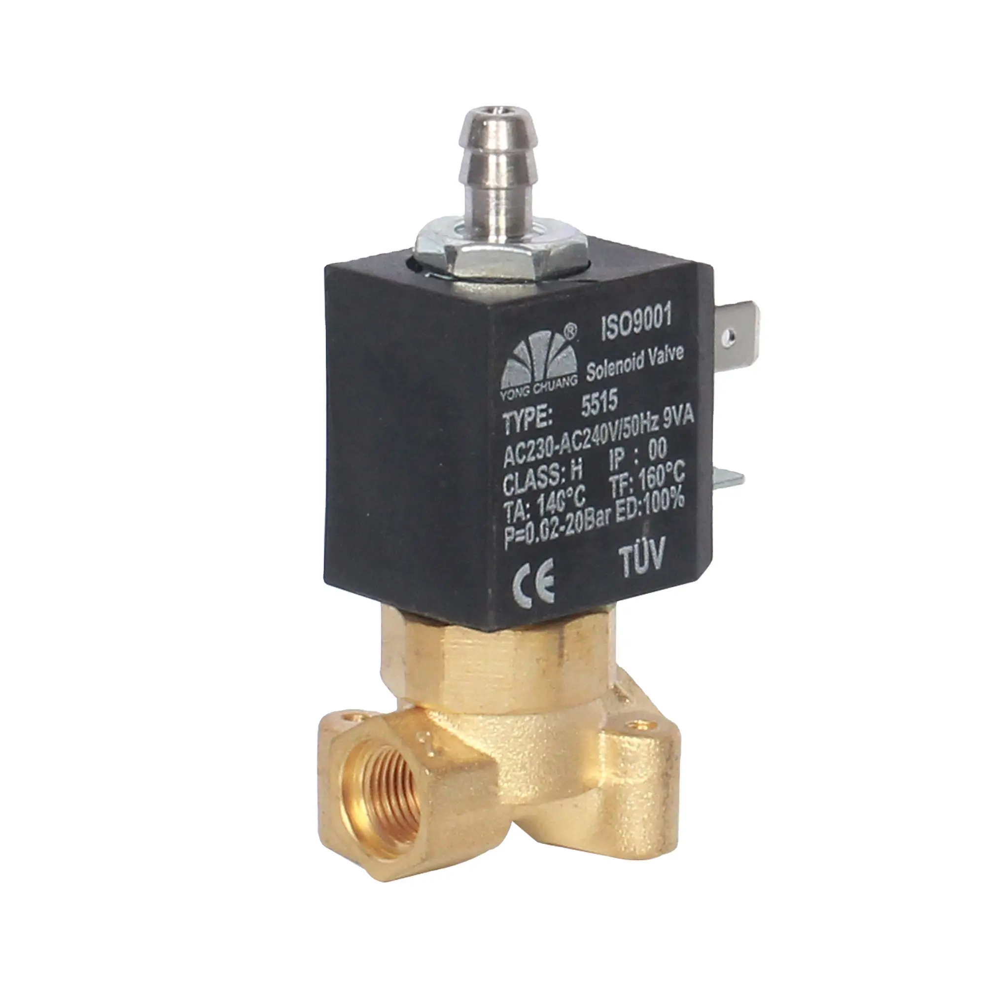 Yongchuang 5515-07 cafetera 3 vías 24V válvula solenoide de latón 12V China