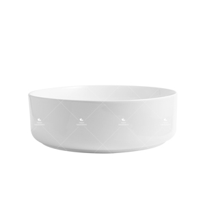 Forma rotonda di colore bianco di buona qualità a buon mercato prezzo controsoffitto fatto a mano <span class=keywords><strong>lavabo</strong></span> da bagno in ceramica tavolo Top Art lavello <span class=keywords><strong>ciotola</strong></span> - Product Image 4