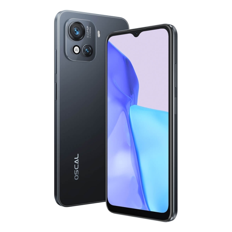 【訳あり特価】新品 OSCAL C80 SIMフリースマートフォン Blackview Oscal C80 4G Midnight Black 128GB + 8GB Dual-Sim