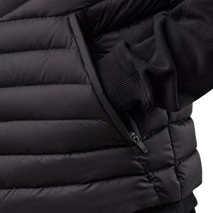 Veste matelassée noire à capuche pour homme, fermeture éclair intégrale, isolée, coupe-vent, thermique, pour sports de plein air, vêtements d'extérieur - Product Image 5