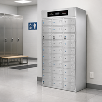 Armoire de désinfection commerciale à 27 compartiments, armoire de désinfection de la vaisselle avec serrures individuelles pour cantine