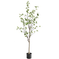 Arbre de camélia artificiel 160-210 cm, plante verte en pot artificielle pour la décoration intérieure et extérieure