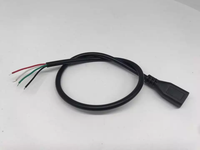 Câble de données USB Micro USB femelle vers extrémité ouverte 4 broches en cuivre étamé, tressé en nylon FTP, OEM, charge rapide 3A