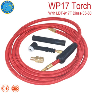 Torche de soudage <span class=keywords><strong>TIG</strong></span> WP17 refroidie par air 150A avec câble tressé rouge pour soudage DC AC - Product Image 1