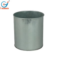 0.6 Galon 5.5 Inci Pot Tanaman Logam Galvanis Vintage