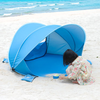 Kenpuaz tente de plage de parasol de camping à revêtement argenté tente pliable intérieure/extérieure populaire pour enfants installation rapide