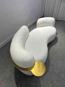 Ensemble de canapés modulaires incurvés de style nordique <span class=keywords><strong>italien</strong></span>, capitonnés avec fonction inclinable, pour <span class=keywords><strong>salon</strong></span> de beauté - Product Image 3