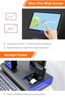 Système de point de vente (PDV) pour supermarché ZHONGJI AO10 multi-OS avec écran tactile capacitif, Bluetooth, imprimante thermique et lecteur de code QR