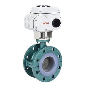 วาล์วผีเสื้อแบบมีซับใน PTFE ของ Hc Electric รุ่น D941F 16 DN50 ถึง DN200 แบบหน้าแปลนมาตรฐานอเมริกัน สำหรับน้ำ อากาศ น้ำมัน - Product Image 1