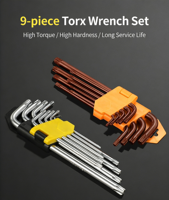 Clé Torx double embout en L de haute précision, clé Allen industrielle Torx, clé hexagonale en alliage S2 avec trou