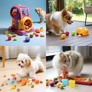 Juguete Dispensador de Golosinas Interactivo para Perros, de Plástico, con Formas de Comida Coloridas, Estilo de Dibujos Animados, Alimentación Manual - Product Image 3