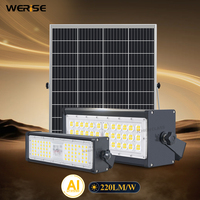 WERISE Lámpara Solar de 100w con Control Remoto para Exteriores, Ecológica, Confiable, de Larga Duración, Material ABS de Alta Calidad