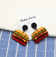 Boucles d'oreilles en acrylique tendance dessin animé, motifs fruits, nourriture, cola, pastèque d'été, glace, dessert, biscuit, fraise, style Kawaii