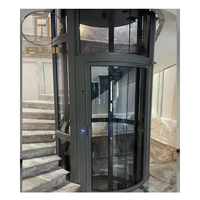 Ascenseur panoramique circulaire en verre pour villa, vitesse 0,4 m/s, cabine circulaire personnalisée en acier inoxydable