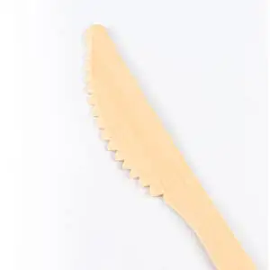 סיטונאי אקולוגי חום עמיד חד פעמי טבעי במבוק סכו"ם סטי סכין מזלג כף עם נייר מפית